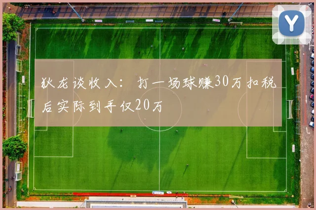 狄龙谈收入：打一场球赚30万扣税后实际到手仅20万